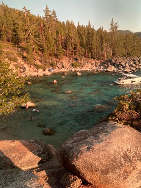 Nevada, Lake Tahoe, boating, sunsets, exploring, secret cove Reno Nevada Aesthetic, Cove Aesthetic, Tahoe Aesthetic, Secret Cove Lake Tahoe, Nevada Aesthetic, Winnemucca Nevada, Golden Hour Nature, Nevada Photography, Earth Systems