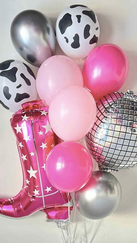 Man I Feel Like Im One Birthday Party, 25th Rodeo Party, Pink Pony Club Birthday, Western Barbie Birthday Party, Dolly Disco Party, 18th Birthday Cowgirl Theme, Disco Cowgirl Themed Party, Cowgirl 6th Birthday Party, Dolly Parton Bday Party