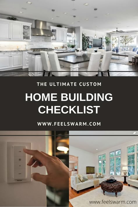 The Ultimate Custom Home Building Checklist New House Construction Checklist, Building A Custom Home Checklist, Tips To Building Your Own House, Building A New Home Checklist Free Printable, Kitchen Design Checklist, Stick Built Homes Floor Plans, Building A New Home Ideas, Building Checklist House, Building Home Checklist