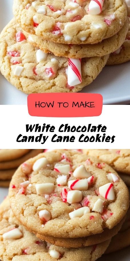 White Chocolate Candy Cane Cookies - A Festive Holiday Treat Indulge in holiday cheer with these White Chocolate Candy Cane Cookies! Chewy and minty, with rich white chocolate, they’re simple to make and perfect for Christmas gatherings or festive gift-giving. Invite peppermint lovers to experience a new holiday favorite with every bite! Pillow Cookies Recipe, Chocolate Candy Cane Cookies, Candy Cane Cookie Recipe, Xmas Cookies Recipes, Candy Cane Recipe, Cookies Chewy, Holiday Baking List, White Chocolate Candy, Easy Christmas Cookie Recipes