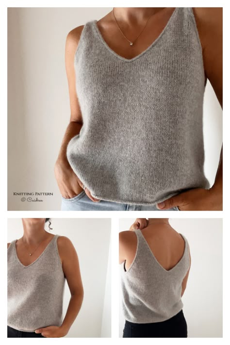 Simple Summer Sleeveless Top Knitting Patterns - Knitting Pattern Knit Cotton Tank Top Pattern Free, Simple Knit Tank Top Pattern, Knit Tank Free Pattern, Sleeveless Top Knitting Pattern, Knitting Sleeveless Sweater Pattern, Camisole Knitting Pattern Free, Knitting Machine Tank Top, New Knitting Patterns 2023, Knitted Linen Top