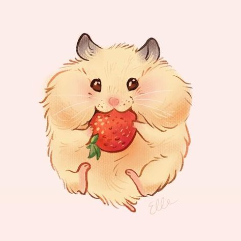 Hamster Cartoon, A Hamster, Cute Animal Drawings Kawaii, Art Tools Drawing, 캐릭터 드로잉, Cute Hamsters, Cute Doodles Drawings, Kawaii Animals, Cute Little Drawings