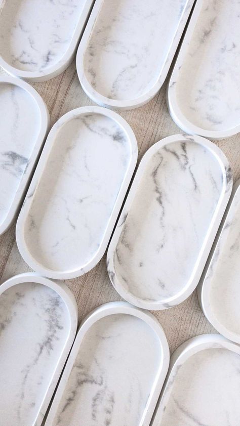 Concrete Marble, Jesmonite Photography, Marble Jesmonite, Marble Jewelry Tray, Jesmonite Coaster Set, Jesmonite Soap Dish, Marble Top Dining Table, Concrete Art, Boutique Homes