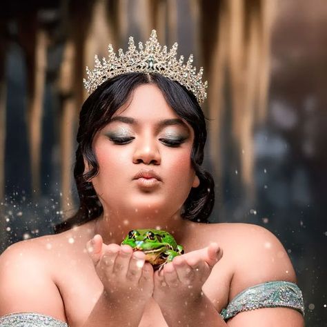 Artistic Quince/Sweet 16 Photos by Raven on Instagram: "Yasmin Princess and the frog inspired party was awesome!  Pics coming soon. For now, enjoy some pre-event shots 🥰  #quincereels #quinceanerahighlights #quinceañeraphotography #quincedress #quincephotography #quinceañera #quincephotoshoot #quinceañeraexpo #quincevibes #quinceparty #quincemakeup #misquince #15años #njquincephotographer #njphotographer #njquincephotography #njquinceañera #njsweet16 #princessandthefrogtheme #princesstiana #princessandthefrog #princessandthefrogquince #takenbyraven" Princess And The Frog Photoshoot, Quince Portraits, Princess And Frog, Sweet 16 Photos, Princesa Tiana, Quinceanera Photography, Quince Dress, Studio Photos, Princess Tiana