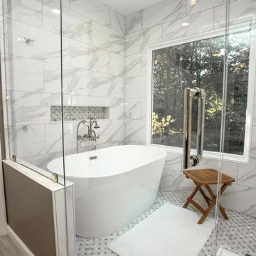 ''Wet Room'' Bathrooms Redefine Modern Luxury Wetroom Ideas Master Bath, Bath Inside Shower Wet Rooms, Bath And Shower Wet Room Ideas, Large Wet Room Bathroom With Tub, Modern Farmhouse Wet Room Bathroom, Large Wet Room Bathroom, Wet Rooms With Tub, Shower Room Ideas With Tub, Wet Room Inspiration