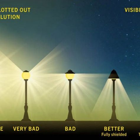 Light Pollution Illustration, Dark Sky Exterior Lighting, Sky With No Light Pollution, Night Sky No Light Pollution, Noise Pollution, Light Pollution, Dark Skies, Pollution, City Lights