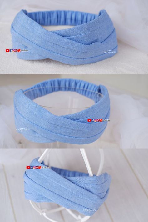 Learn how to make a twist top headband on plastic headband DIY with easy tutorial for beginners Cloth Headbands, Lovey Sewing Pattern, Hair Bands Diy, Headband Outfit, Stylish Headbands, Headband Tutorial, Sewing Barbie Clothes, Hard Headbands, Cotton Headband