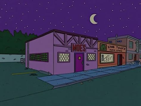 Simpsons Background, Scenic Simpsons, Cartoon Stills, Simpson Aesthetic, Simpsons Aesthetic, Solo Aesthetic, Springfield Simpsons, Interesting Backgrounds, Cartoon Landscape