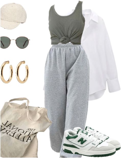 Aesthetic Outfits For Mid Size Women, How To Style Grey Sweatpants, Sweatpants Outfit Summer, Styling Sweatpants, Lazy Outfit Ideas, Midsize Body Outfits, Casual Sunday Outfit, Sweatpant Outfits, Lazy Fall Outfits