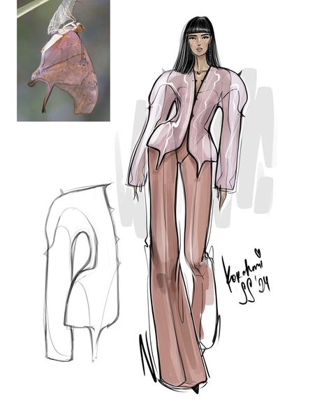 Draping Fashion Illustration, Corset Technical Drawing, Cape Technical Drawing, Draping Fashion Sketchbook, Stylized Croquies Fashion Illustrations, Uni Fashion, Fashion Model Sketch, Fashion Drawing Sketches, Career Fashion