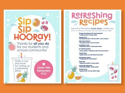 Shop This Idea! Teacher Appreciation Hydration Station (Includes Free Printables) - PTO Today Water Bar Ideas For Teachers, Teacher Beverage Station, Soda Bar Teacher Appreciation, Drink Bar For Teachers, Teacher Appreciation Water Station, Teacher Appreciation Mocktails, Teacher Hydration Station, Teacher Appreciation Drinks, Hydration Bar Ideas