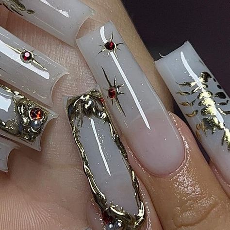 Sagittarius Birthday Nails, December Birthday Nails, Zodiac Nails, Nails Aesthetics, Nail Designs Bling, Season Nails, Neon Acrylic Nails, Spooky Nails, Angel Nails