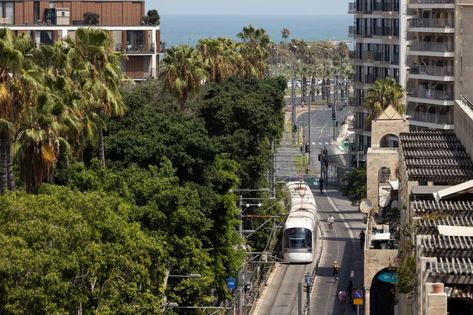 Tel Aviv Light Rail Opens Red Line With Stops From Bat Yam to Petah Tikva - Bloomberg Bat Yam, Train Projects, Light Rail, Red Line, Most Expensive, Bat, Train, Red