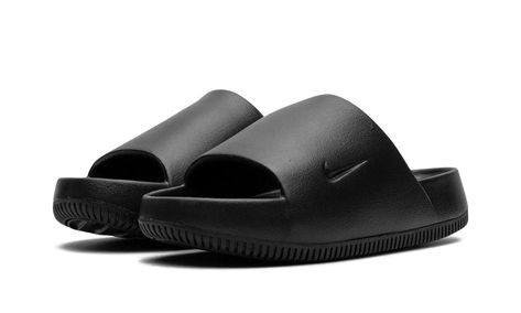 Nike Calm Slide "Black" Womens Black Shoes, Handbag Essentials, Black Shoes Women, Stadium Goods, Black One Piece, The Calm, Shoe Size Chart, All Brands, Black Design