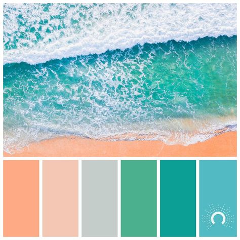 Color Palette Decor, Beach Palette, Beach Color Schemes, Ocean Color Palette, Beach Color Palettes, Orange Color Combinations, Orange Color Schemes, Bataan, Color Schemes Colour Palettes