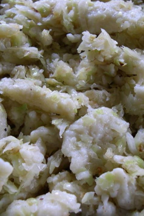 Potato Haluski Recipe, Cabbage And Dumplings, Haluski Recipe, Cabbage And Noodles, Cabbage And Potatoes, Potato Dumplings, Stuffed Potato Balls, Cake Roll Recipes, Cabbage And Bacon