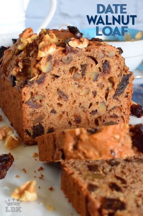 Date Walnut Loaf - Lord Byron's Kitchen Date Nut Loaf Recipe, Bread Loafs, Tea Breads, Date And Walnut Loaf, Date Loaf, Date Bread, Date And Walnut Cake, Walnut Loaf, Date Nut Bread