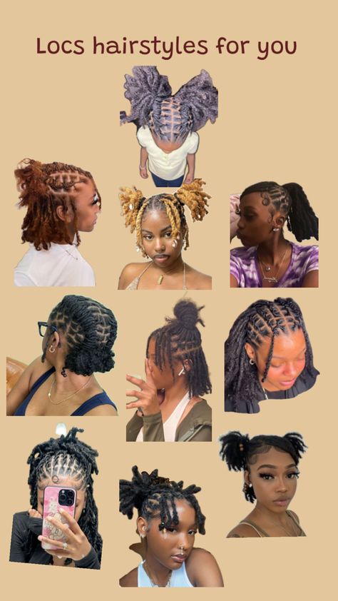 Short Dread Styles, Sisterlocks Styles Updo, Dreadlocks Hair Care, Hair Braid Designs, Short Dreadlocks Styles, Cornrows Natural Hair, Short Locs Hairstyles, Dreadlock Style, Hair Scarf Styles