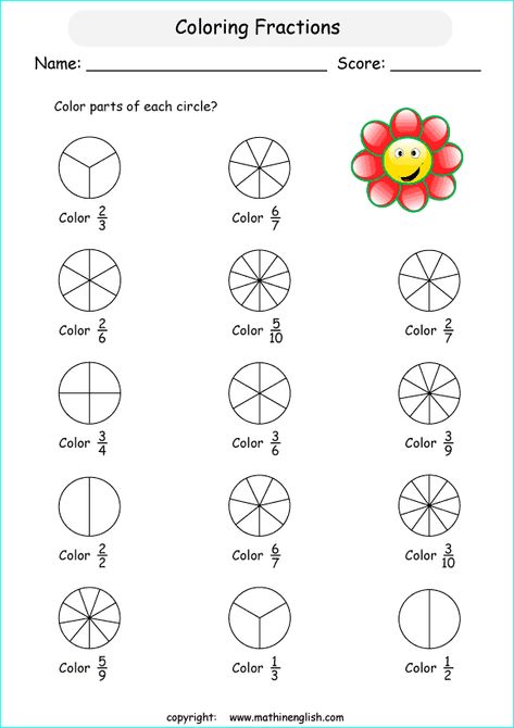 printable primary math worksheet Fraction Flowers, Dividing Fractions Worksheets, Multiplying Fractions Worksheets, Tutoring Resources, Understanding Fractions, Math Fractions Worksheets, Math Tutoring, Simplifying Fractions, Coloring Worksheet