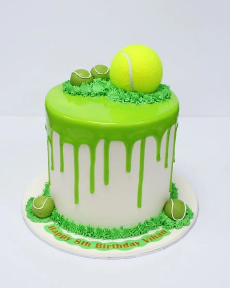 Tennis Cake - Icakeslondon - Medium Tennis Ball Cake, Tennis Cake, Tennis Birthday, Tennis Party, Art Drawings For Kids, 9th Birthday, Tennis Ball, Princess Party, Birthday Cakes