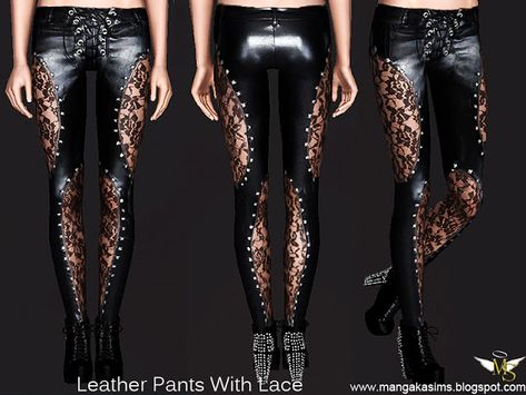 Sims 3 Cc Clothes, Alternative Reality, Sims Love, Pants With Lace, Goth Pants, Sims 3 Mods, Cc Clothes, Pin Card, Free Sims