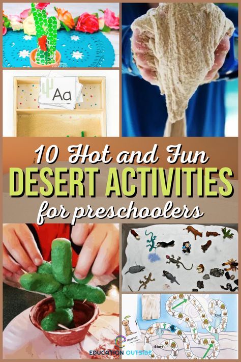 Arizona Preschool Theme, Biomes Preschool Activities, Habitat Lesson Plans Preschool, Desert Lessons For Preschool, Desert Biome Activities, Summer In The Desert, Desert Homeschool Unit, Elephant Habitat Project, Desert Games For Preschool