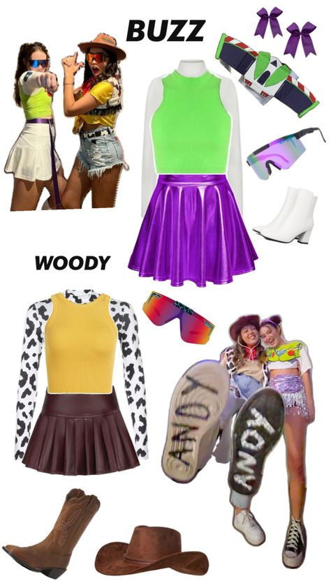 Woody and Buzz Buzz Costume, Woody Costume, Halloween Duos, Duo Costumes, Woody And Buzz, Cute Halloween Costumes, Cute Halloween, Halloween Costumes, Cute Outfits