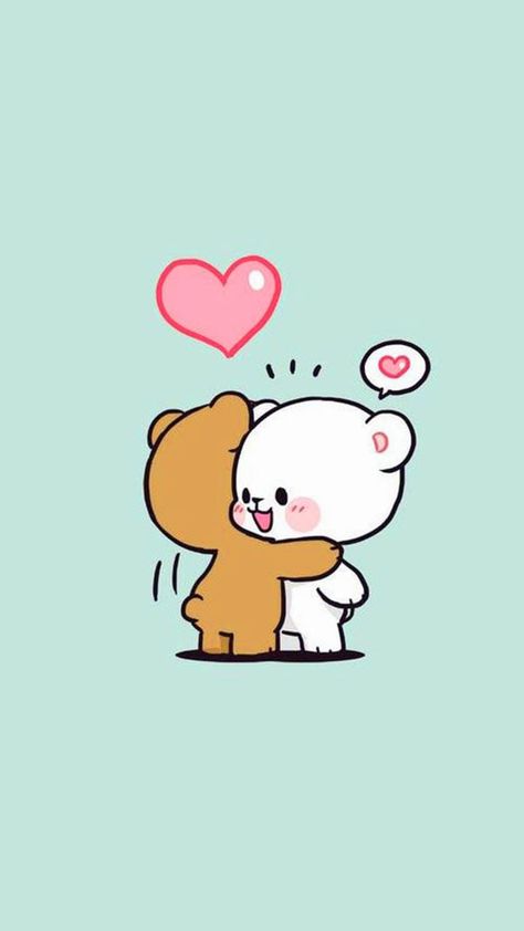 Cute Love Couple Cartoon Wallpaper, Milk And Mocha Aesthetic, Couple Bear Wallpaper, Cutie Bear Wallpaper, Mocha And Milk Wallpaper, Milk And Mocha Bear Painting, Milk And Mocha Bear Wallpaper Cute, Milk Mocha Wallpaper, Milkmochabear Couple Wallpaper