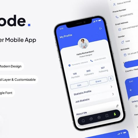 Ngode - My Profile Page Profile App, App Home Screen, Ui Color, Mobile Ui Design, Mobile App Ui, App Ui Design, Profile Page, Mobile App Design, Screen Design