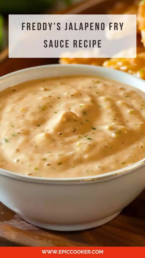 Freddy's Jalapeno Fry Sauce – Epic Cooker Spicy Fry Sauce, Freddys Fry Sauce Recipe, Jalapeno Sauce, Sauces Recipes, Homemade Sauce Recipes, Dipping Sauces Recipes, Homemade Condiments, Condiment Recipes, Marinade Sauce