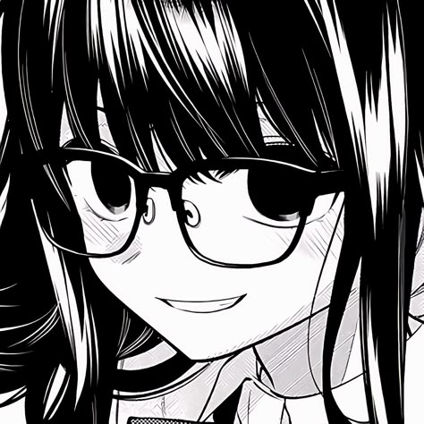 Kiznaiver Anime, Girl With Glasses, Black And White Girl, Icons Pfp, Anime Fandom, Picture Icon, Anime Monochrome, Figure Drawing Reference, Mini Drawings