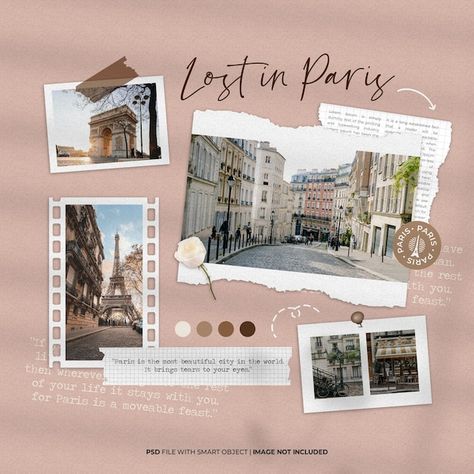 Travel Collage, Instagram Photo Frame, Collage Techniques, Instagram Background, Photo Collage Template, Paris Photo, Digital Scrapbooking Layouts, Collage Template, Collage Design