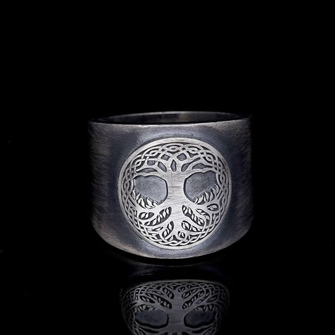 Tree Signet Ring, Sterling Silver Tree Of Life Jewelry, Symbolic Sterling Silver Tree Of Life Jewelry, Spiritual Tree Of Life Sterling Silver Necklace, Tree Of Life Ring, Pinky Signet Ring, Family Rings, Signet Ring Men, Tree Rings