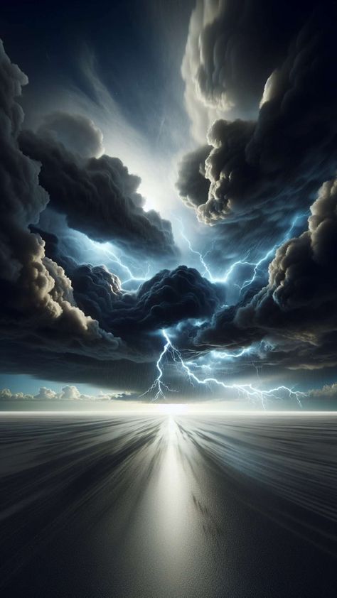 Storm Tatoos, Pictures Of The Sky, Fantasy Beach, Eevee Wallpaper, Storm Pictures, Crazy Pictures, Lightning Photos, Surreal Landscape, Heaven Art