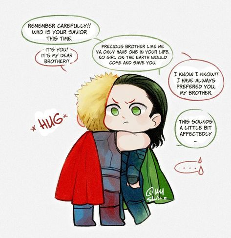 Loki is jealous  #Thorki #Ragnarok Thor And Loki Fan Art, Thorki Fanart, Loki Fan Art, Baby Loki, Thor And Loki, Baby Marvel, Marvel Ships, Marvel Headcanon, Thor X Loki