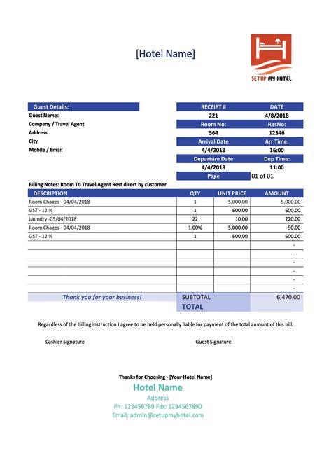 Hotel Bill, Real Fake, Booklet Printing, Bill Template, Receipt Template, Hotel Guest, Templates Downloads, Best Templates, Travel Agent