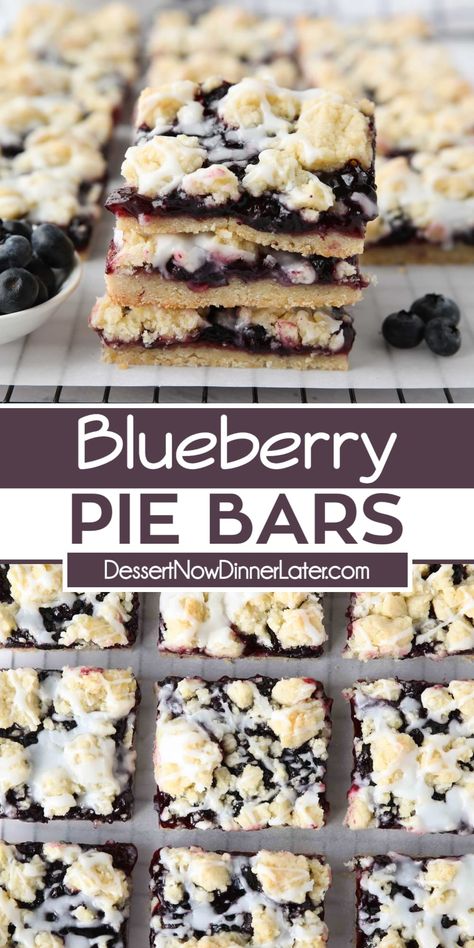 Blueberry Pie Filling Recipes, Pie Filling Desserts, Blueberry Crumb Bars, Blueberry Pie Bars, Blueberry Desserts Recipes, Blueberry Crumble Bars, Buttery Sugar Cookies, Sweet Glaze, Pie Bar Recipes