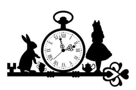 Alice In Wonderland Silhouette, Alice In Wonderland Clipart, Alice In Wonderland Garden, Alice In Wonderland Rabbit, Wonderland White Rabbit, Lily Tattoo Design, Recipe Book Design, Wand Tattoo, Alice In Wonderland Illustrations