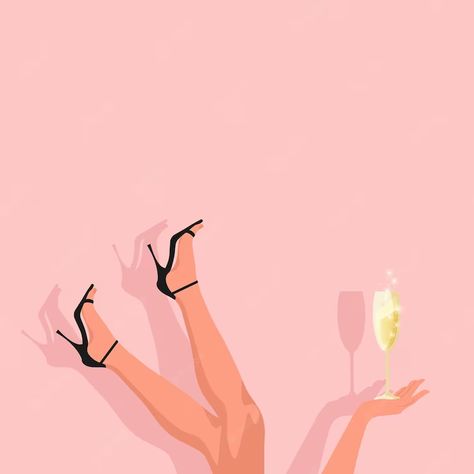 Premium Vector | Upside down high heel legs, holding glass of wine. High Heel Art, Bar Illustration, Cartoon Legs, Bday Vibes, Tiki Oasis, Beach Ideas, Graphic Design Fun, Glass Of Wine, Vector Drawing