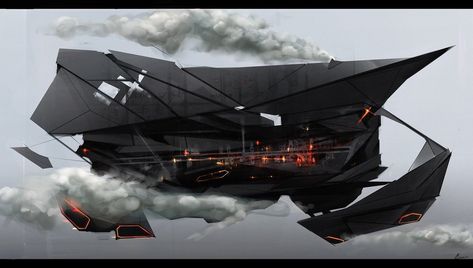 The Pirate ship by bejzar.deviantart.com on @DeviantArt Steampunk Ship, Flying Ship, Space Ship Concept Art, Art Pinterest, Ancient Warfare, Spaceship Concept, Viking Ship, Space Pirate, Spaceship Design