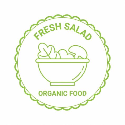 Salad Logo Design Ideas, Salad Sticker Design, Salad Logo, Buko Salad, Chef Knowledge, Salad Names, Bowl Logo, Bio Food, Food Salad