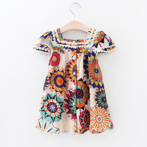 Boho Toddler, Kids Summer Dresses, Beach Party Dress, Frock Patterns, Toddler Dresses, Look Retro, Outfits For Kids, Girls Casual Dresses, Boho Summer Dresses