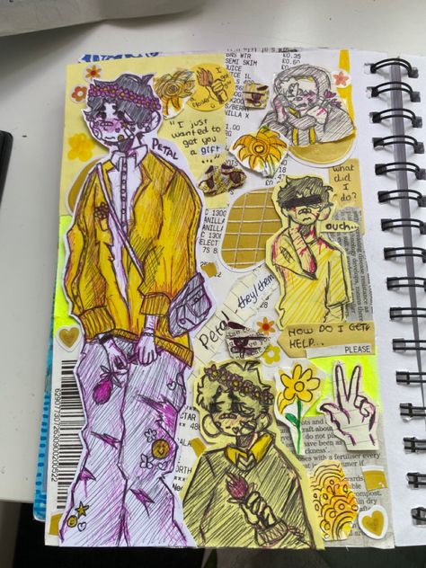 Filled Sketchbook Aesthetic, Sketchbook Page Composition, Sketchbook Page Fillers, Sketchbook Fillers Ideas, Chunky Sketchbook Pages, Sketchbook Composition, Messy Sketchbook Aesthetic, Sketchbook Fillers, Chunky Sketchbook