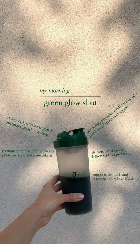 Arbonne Instagram Story, Arbonne Aesthetic Wallpaper, Nutrition Content Ideas, Arbonne Photography, Arbonne Green Gut Glow, Gut Drink, Arbonne Aesthetic, Green Gut Glow, Ig Marketing