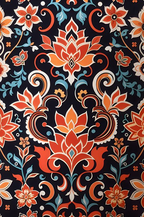 Pakistani Textile Patterns, Floral Batik Pattern, Cultural Patterns Indian, South Asian Patterns, Asian Design Pattern, Indian Floral Pattern, Southeast Asian Art, Cultural Patterns, Traditional Textiles