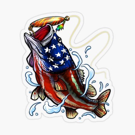 Amazing art of a large mouth bass fish with American flag. • Millions of unique designs by independent artists. Find your thing. Slide Pictures, Waterslide Images, Cool American Flag, Space Anime, Tumbler Inspiration, Craft Machines, Air Spray, Sublimation Shirt, Circuit Ideas