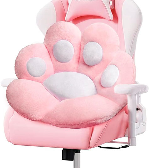 Cat Paw Cushion Kawaii Office Desk Chair Cushion Comfy Plush Cat Paw Shape Gaming Chair Cushion Bear Cute Seat Cushion for Girl, Kawaii Room Bedroom Decorate 28"x 24" (Pink) Paw Cushion, Kawaii Office, Desk Chair Cushion, Dorm Chairs, Bedroom Decorate, Kawaii Bedroom, Pink Office, Bear Cute, Pink Paws