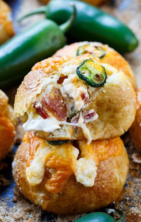 Jalapeno Popper Stuffed Pretzel Rolls - Spicy Southern Kitchen Stuffed Pretzel Rolls, Soft Pretzel Recipes, Fun Sandwiches, Stuffed Pretzels, Pretzel Recipes, Spicy Southern Kitchen, Soft Pretzel Recipe, Pretzel Rolls, Soft Pretzel