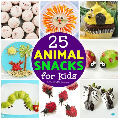 Snacks That Look Like Animals, Rainforest Snacks For Kids, Jungle Snacks For Kids, Jungle Snacks, Animal Party Food, Turtle Snacks, Piggy Cupcakes, Class Snacks, Baby Wild Animals