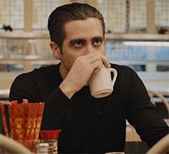 via GIPHY Jake Gyllenhaal Gif, Jake Gyllenhaal, Loki, Detective, A Man, Gif, Coffee